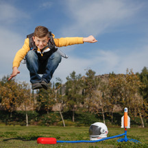 Boy Playing  With SLS Rocket Stomp Rocket