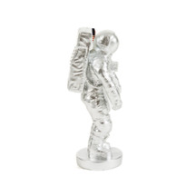 Astronaut With Flag Statue Silver Right Side Astronaut With Flag Statue Silver Right Side