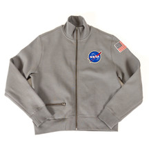 NASA Rocket Scientist Zip Up Sweatshirt Grey Front