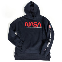 Women's NASA Worm Flag Hoodie Navy