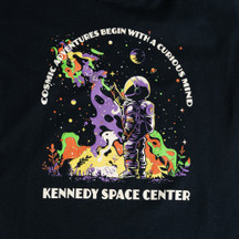 Youth Primary Astronaut Glow In The Dark Tee Navy Close Up