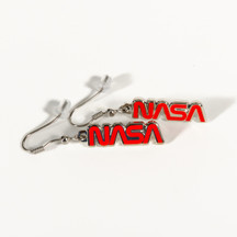 NASA Worm Dangle Earrings Sideways