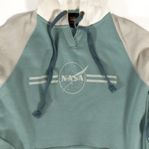 Women's NASA Meatball Equal Term Hoodie Blue Close Up 2