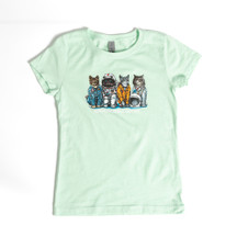 Youth Kennedy Space Center Space Cats Tee Spearmint Front