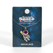 3D Astronaut Birthstone Necklace February Packaging