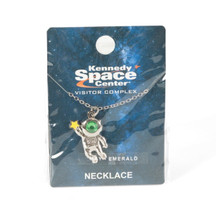 3D Astronaut Birthstone Necklace May Packaging Plastic