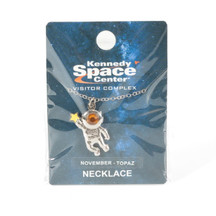 3D Astronaut Birthstone Necklace November Packaging Plastic