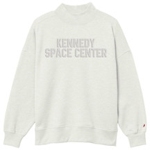 Women's Kennedy Space Center Embossed Mock Neck Sweatshirt Oatmeal Heather