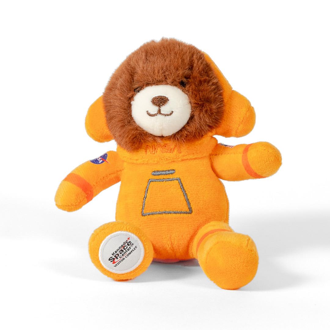 Clip Keychain Plush Astronaut Bear Orange Suit