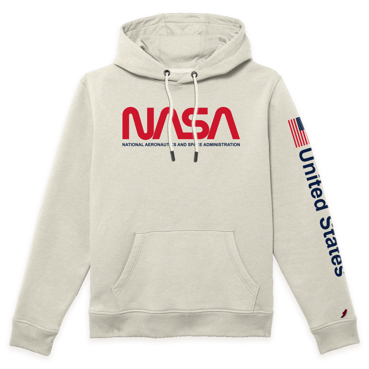 NASA Worm Flag Hoodie Oatmeal