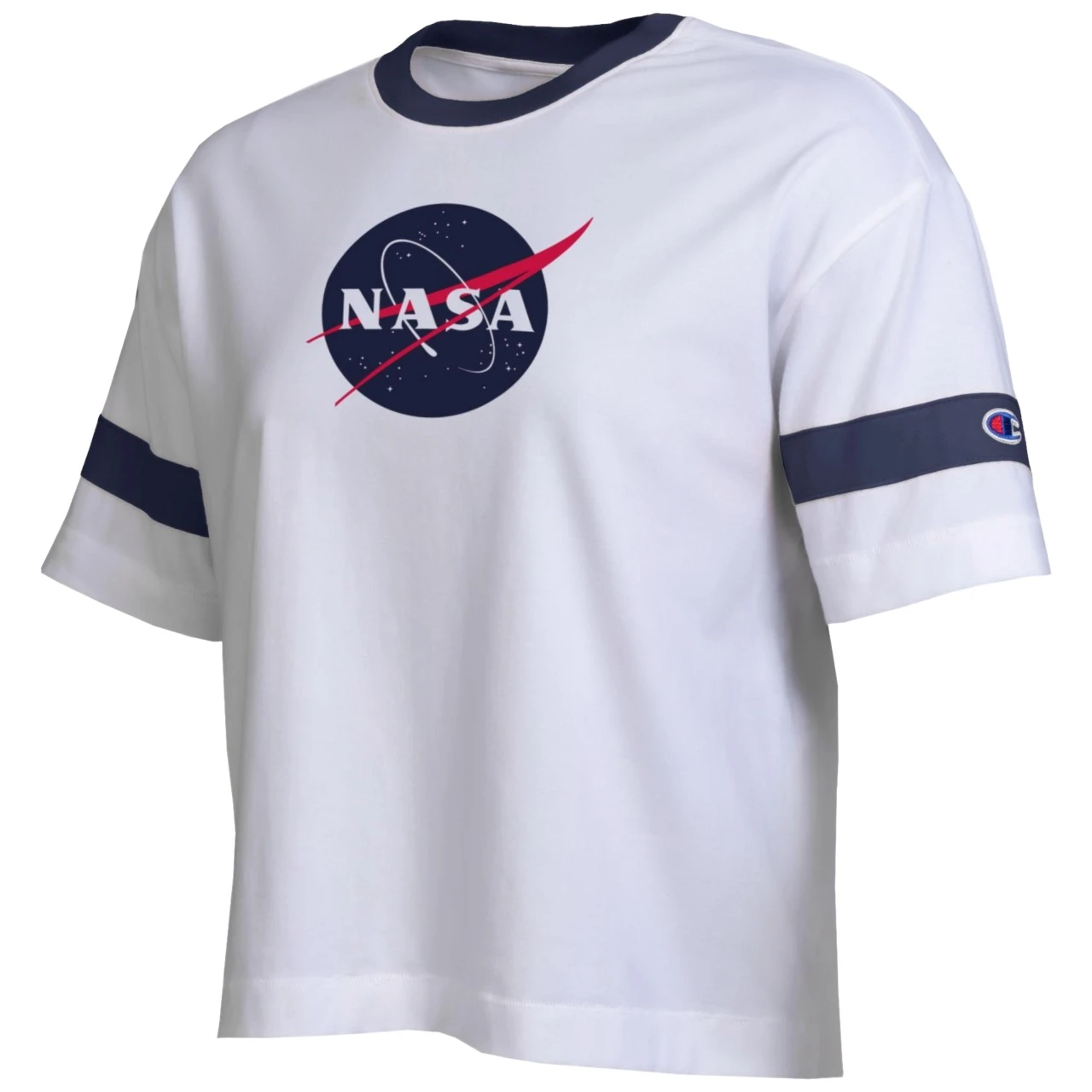 Nasa Ringer Champion Women's NASA Meatball Ringer Tee White Navy