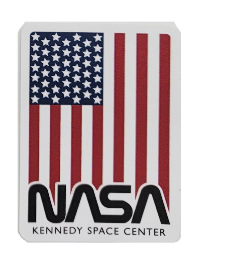 NASA Worm American Flag Sticker