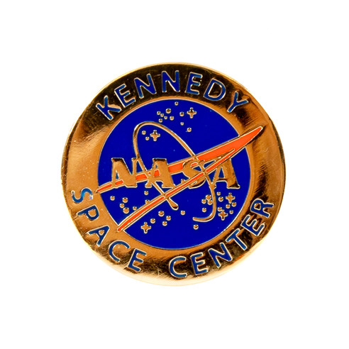 Kennedy Space Center NASA Meatball Gold Border Pin