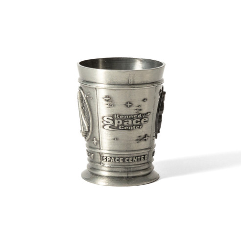 Pewter Kennedy Space Center Shot Glass Front