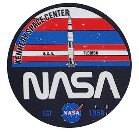 NASA Worm Saturn V Round Sticker