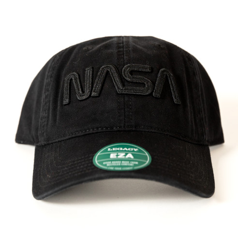 NASA Worm Stitch Hat Black Front