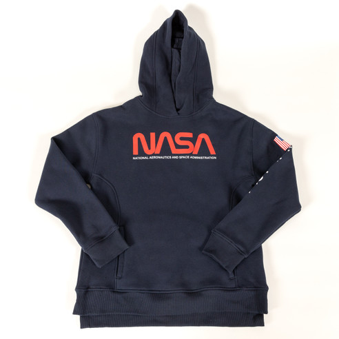 Women's NASA Worm Flag Hoodie Navy