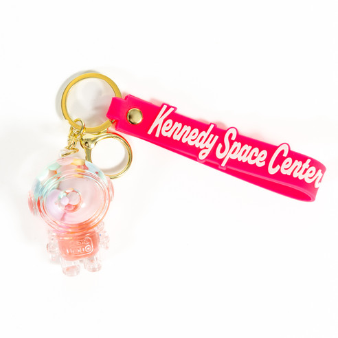 Kennedy Space Center Astronaut PVC Strap Keychain Pink