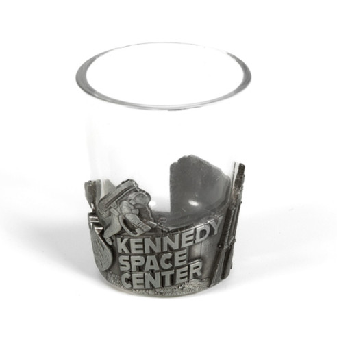 Kennedy Space Center NASA Icons Metal Wrap Shot Glass Kennedy Space Center NASA Icons Metal Wrap Shot Glass