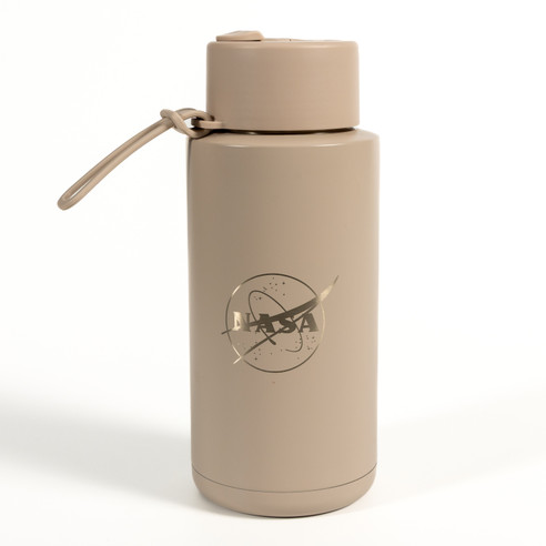 Frank Green 34 Oz Ceramic Reusable Bottle NASA Meatball Moon Dust Front