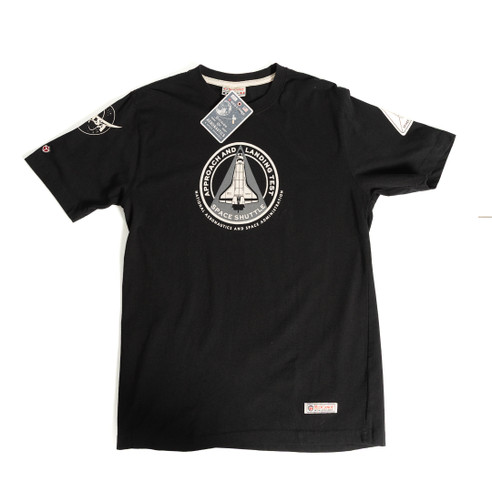 NASA Space Shuttle Approach And Landing Test Tee Black Front
