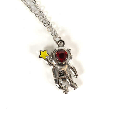 3D Astronaut Birthstone Necklace January 3D Astronaut Birthstone Necklace January