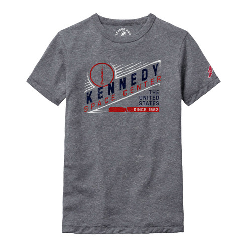 Youth Kennedy Space Center Saturn V Tee Heather Grey Youth Kennedy Space Center Saturn V Tee Heather Grey