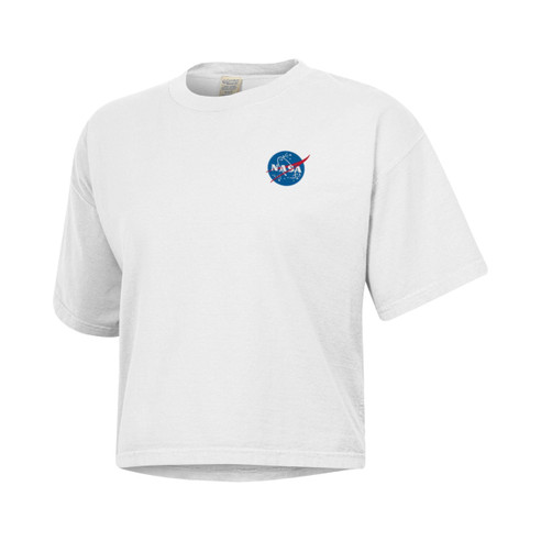 Women's NASA Meatball Embroidered Boxy Crop Tee White Women's NASA Meatball Embroidered Boxy Crop Tee White