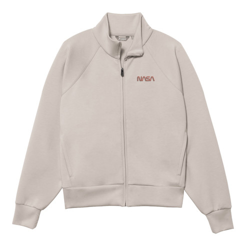 Women's NASA Worm Tonal Full Zip Crew Sweatshirt Mineral