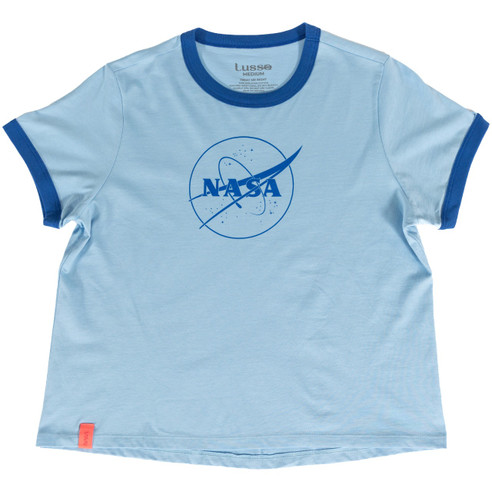 Lusso Women's NASA Meatball Ringer Tee Regal Fade