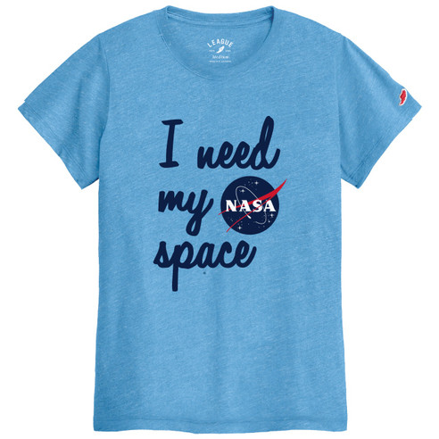 Women's I Need My Space Script Tee Power Blue