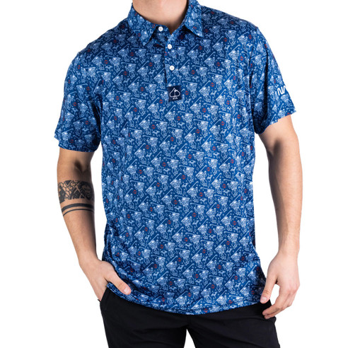 Pins & Aces NASA Space Walk Polo Blue (1)
