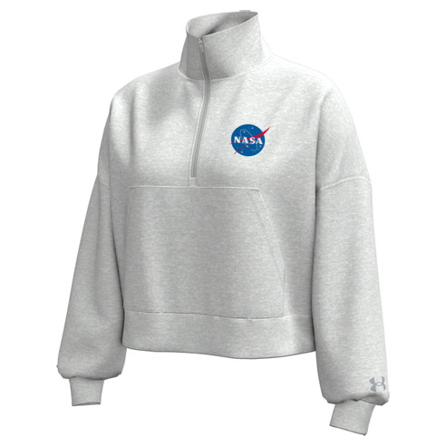Under Armour Women's NASA Meatball Quarter Zip Midi Pullover Silver Heather