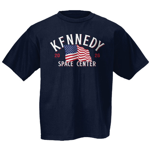 Kennedy Space Center American Flag Tee Navy