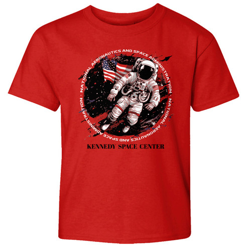 Youth Kennedy Space Center NASA Astronaut Tee Red