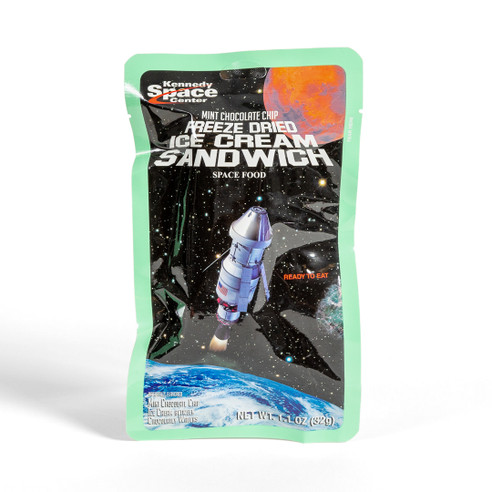 Space Food Mint Chocolate Chip Freeze Dried Ice Cream Sandwich Front