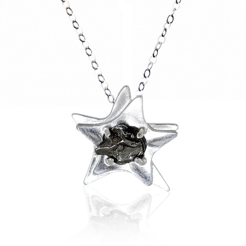 Silver Star Meteorite Pendant