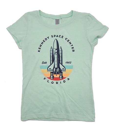 youth kennedy space center shuttle tee in spearmint green