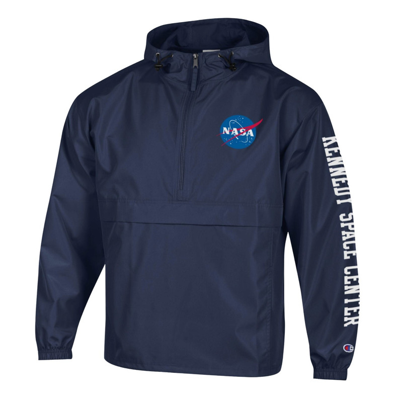 Champion Kennedy Space Center NASA Meatball Packable Jacket Navy