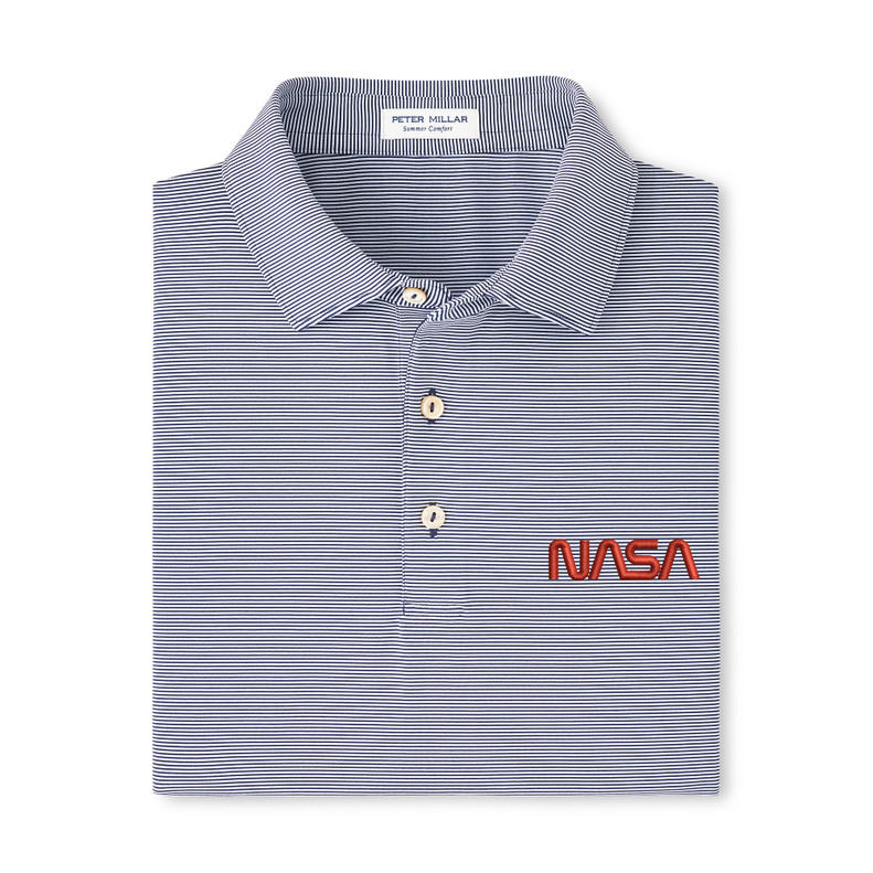 Peter Millar NASA Worm Jubilee Performance Jersey Polo Navy
