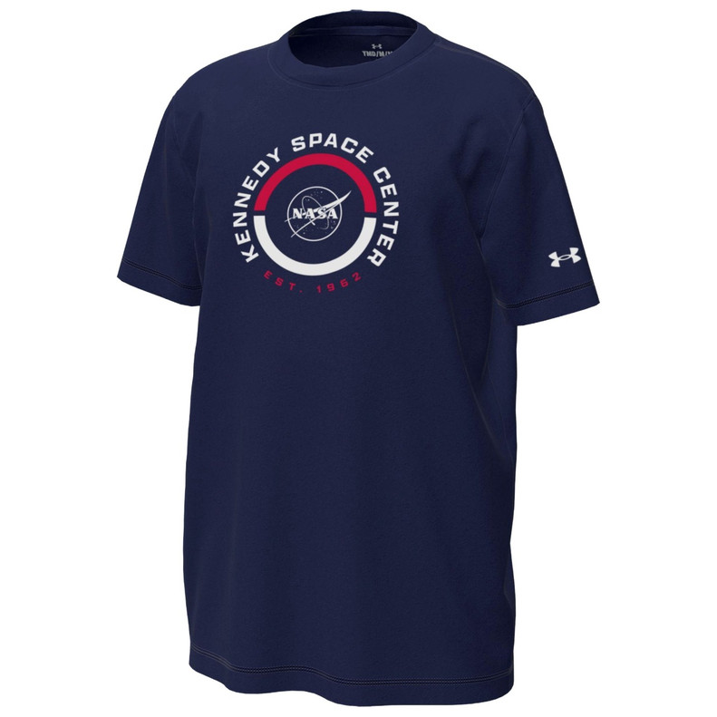 Under Armour Youth KSC Circle NASA Meatball Tech™ Stretch Tee Navy