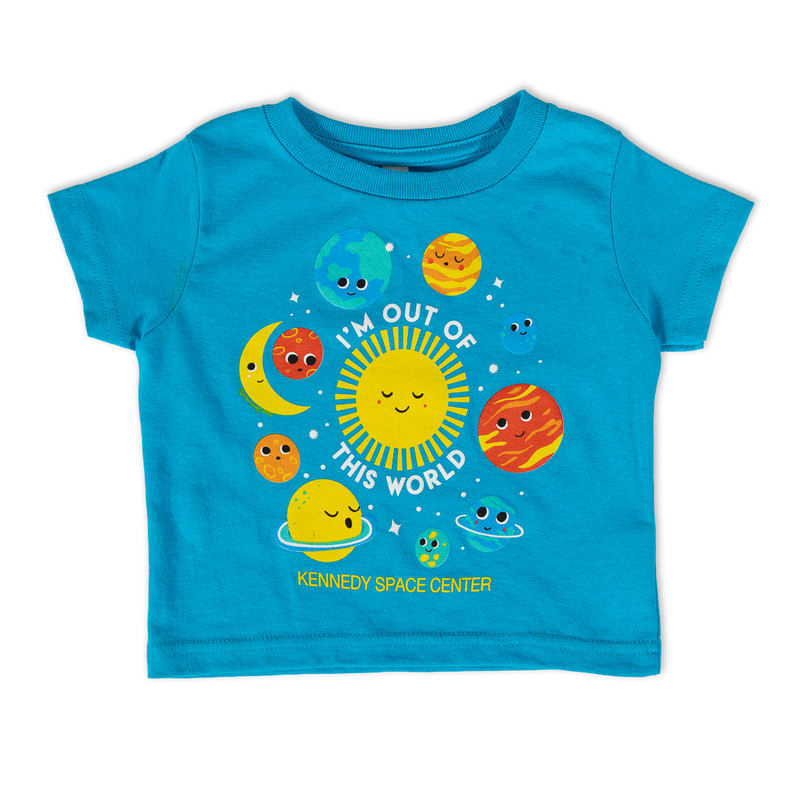 Toddler Out Of This Solar System Tee Pacific Blue