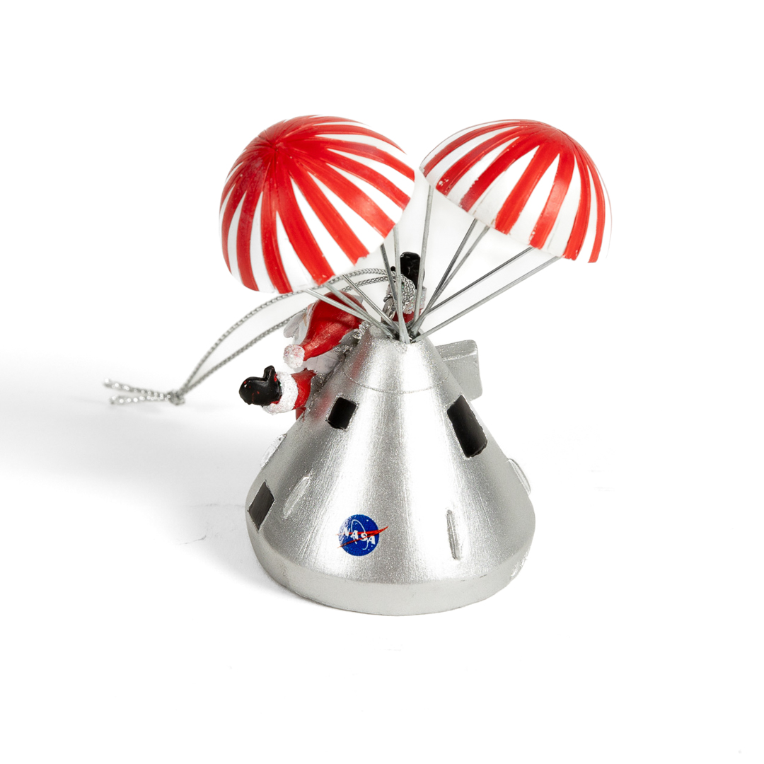 Santa with Apollo 13 Landing Parachute Ornament