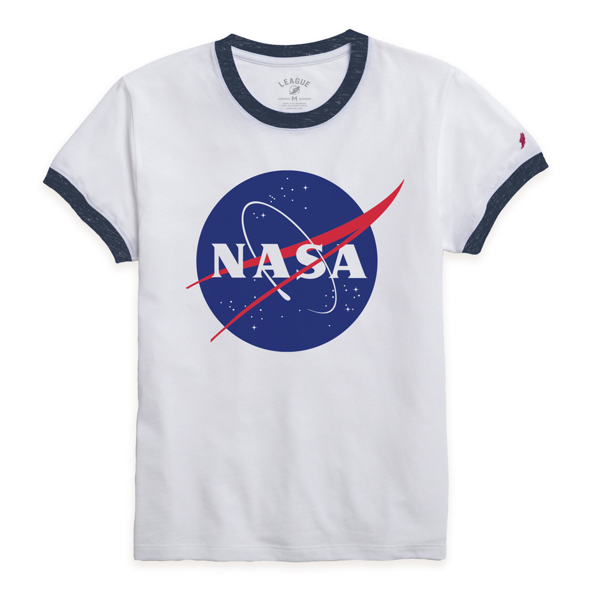 NASA Meatball Logo T-Shirt Für Damen – Statement Shirt Mit Weltraum-Motiv – Aus Baumwolle, Slim Fit