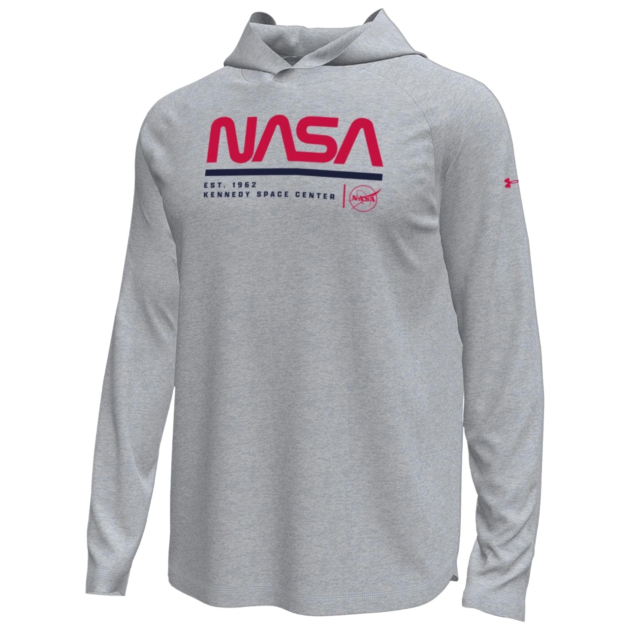 Under Armour NASA Logos Tech™ Stretch Hoodie Tee Grey