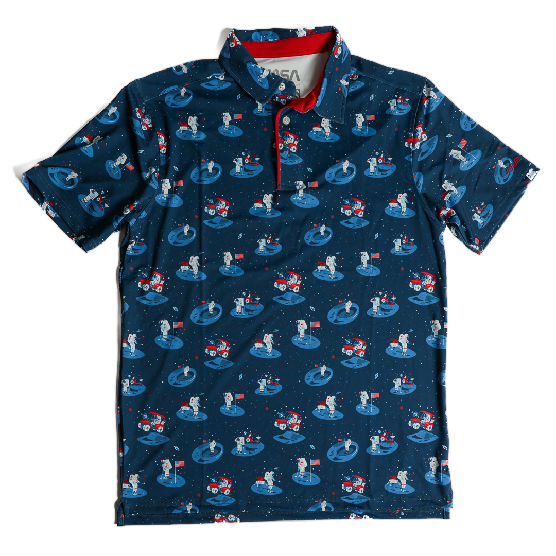 RSVLTS® NASA One Small Putt For Man KUNUFLEX Short Sleeve Shirt