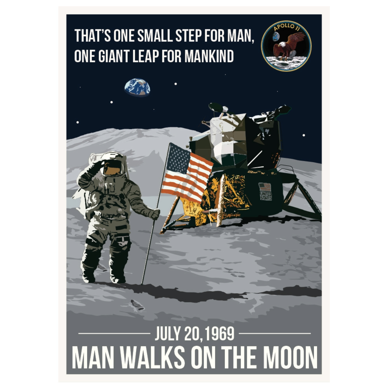 Man Walks On The Moon Giclée Poster