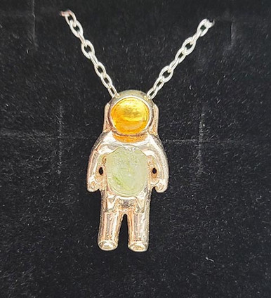 Astronaut Necklace - Sterling Silver & Moldavite - Astronaut Jewelry – The  Interstellar Seller