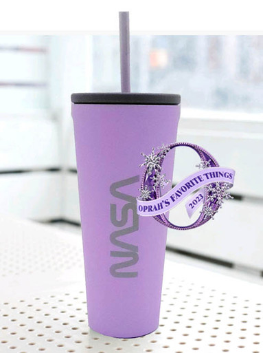 24oz Corkcicle Tumbler with NASA 'WORM' - Miami Pink