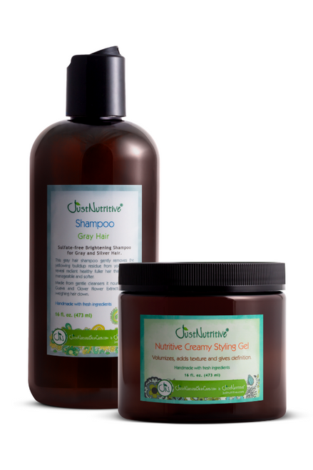 Gray Hair Shampoo & Nutritive Creamy Styling Gel Duo